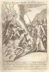 1716 KJV Parting of the Red Sea illustration